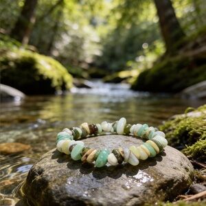 🆕 🔥 Green Australian Chrysoprase chip Bracelet